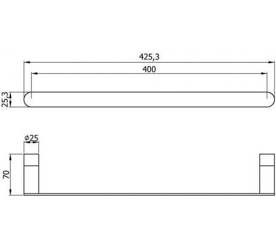 Изображение товара Полотенцедержатель Nofer VERONA глянцевый 425 мм нерж. сталь 16870.40.B