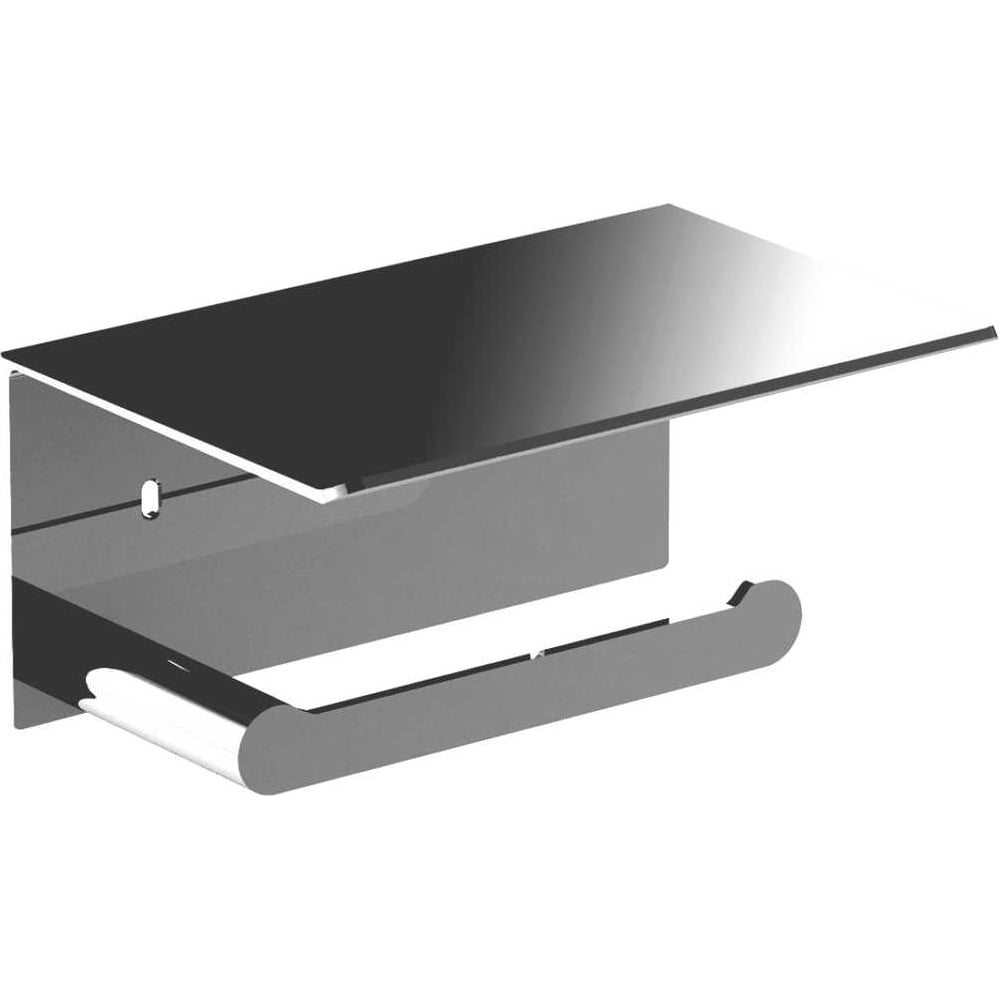 Изображение товара Держатель для туалетной бумаги Nofer Verona с полочкой из нержавеющей стали