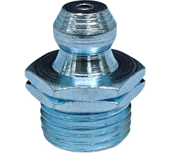 Изображение товара Пресс-масленка прямая оц. H1 R1/8"BSPT, комплект 10 шт., оцинкованная сталь, Европейский стандарт DIN71412, MasloSmenka 010108-10