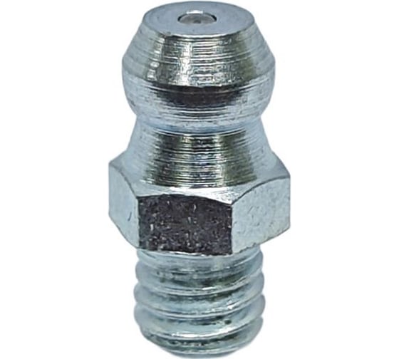 Изображение товара Пресс-масленка прямая оц. H1 M6x1, комплект 10 шт., оцинкованная сталь, Европейский стандарт DIN71412, MasloSmenka 010102-10