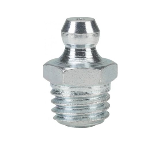 Изображение товара Пресс-масленка прямая оц. H1 M10x1.5, комплект 100 шт., оцинкованная сталь, Европейский стандарт DIN71412, MasloSmenka 010107-100