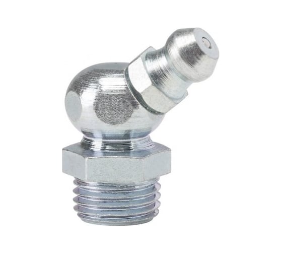 Изображение товара Пресс-масленка угловая оц. H2 R1/8"BSPT, комплект 100 шт., оцинкованная сталь, Европейский стандарт DIN71412, MasloSmenka 010207-100