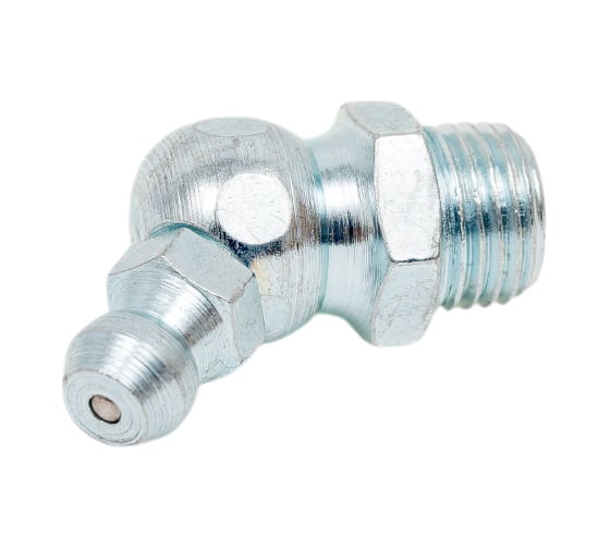 Изображение товара Пресс-масленка угловая оц. H2 R1/8"BSPT, комплект 10 шт., оцинкованная сталь, Европейский стандарт DIN71412, MasloSmenka 010207-10