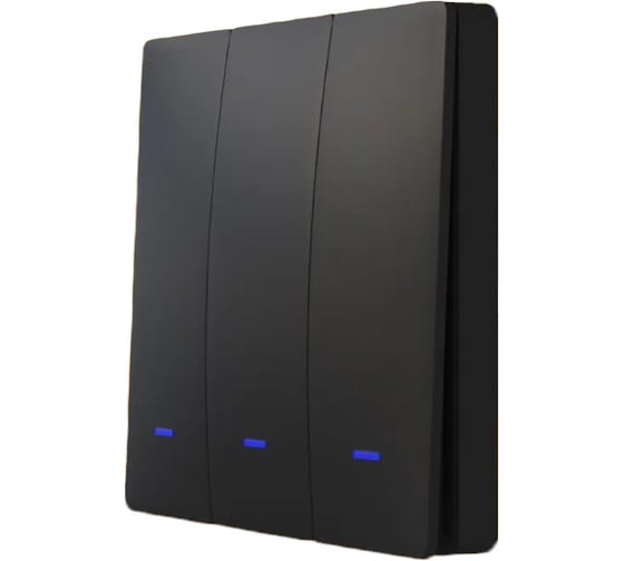 Изображение товара Умный трехклавишный выключатель LOCKTOK с Алисой, черный, Выключатель_3клавиш_черный