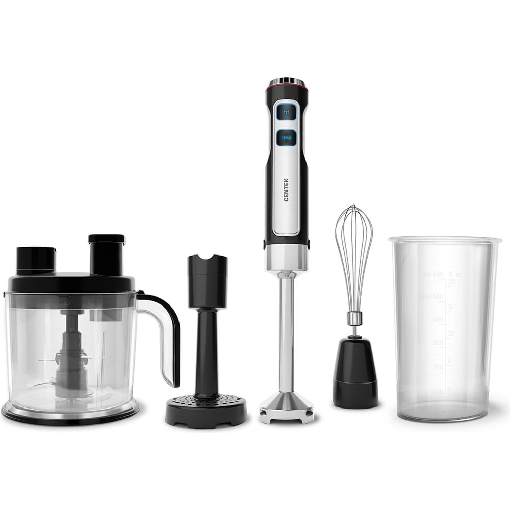 Изображение товара Блендер Centek CT-1314 1500Вт набор насадок 800мл черный стальной