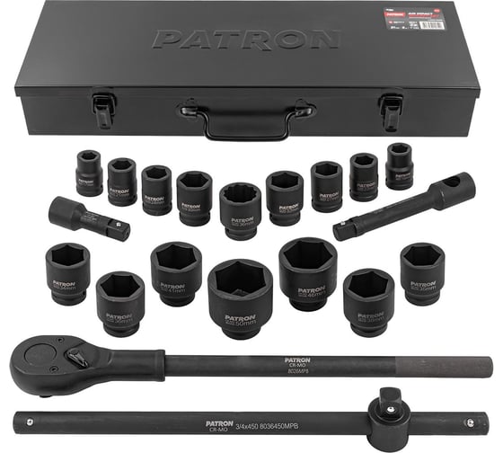 Изображение товара Набор инструментов ударных Patron 21пр, 3/4" (6гр.) P-6212-5MPB(58983)