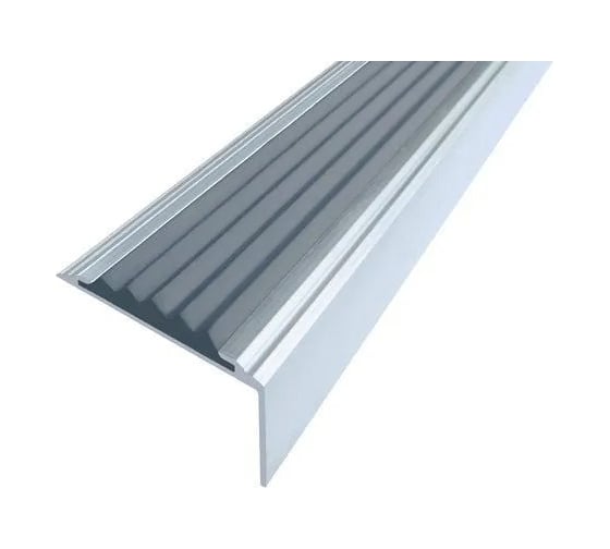 Изображение товара Угол-порог противоскользящий алюминиевый ООО Элитпроф 40x14 мм, с серой резиновой вставкой АНСУ 40х14 С 150 Рс