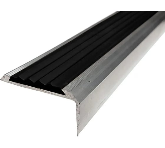 Изображение товара Угол-порог противоскользящий алюминиевый ООО Элитпроф 40x14 мм, с черной резиновой вставкой АНСУ 40х14 С 300 РЧ