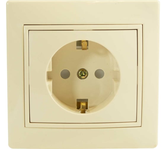 Изображение товара Розетка Jilion 1 гнездо с заземлением, со шторками бежевый 9533165