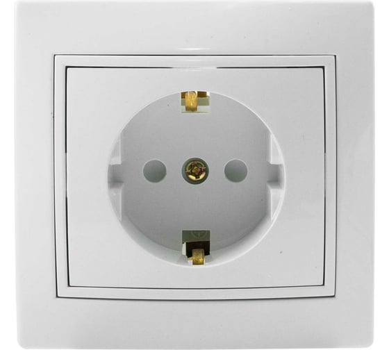 Изображение товара Розетка Jilion 1 гнездо с заземлением, со шторками белый 9533164