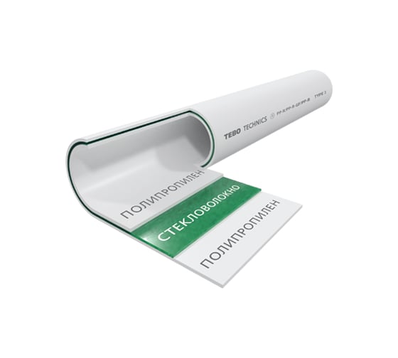 Изображение товара Труба TEBO PPR 25х3,5мм SDR7,4 армированная стекловолокном (4м) 030010503