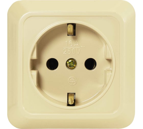 Изображение товара Розетка Jilion 1 гнездо с заземлением бежевый 9533431