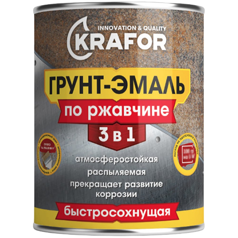 Изображение товара Грунт-эмаль по ржавчине 3 в 1 KRAFOR синяя 20 кг