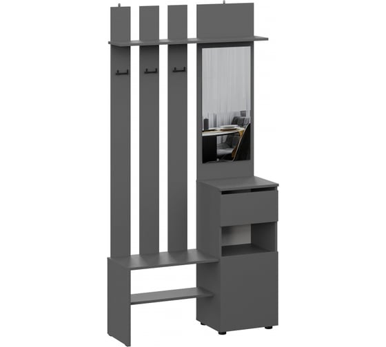 Изображение товара Готовая прихожая Woodville Сибити графит серый 582748