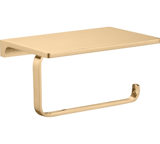 Изображение товара Держатель туалетной бумаги настенный с полочкой RavSlezak, золотистый NLA0403Z