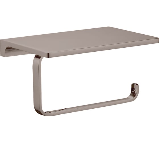 Изображение товара Держатель туалетной бумаги настенный с полочкой RavSlezak, серый металлик глянцевый NLA0403MGL