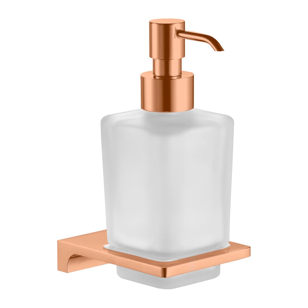 Изображение товара Дозатор для жидкого мыла настенный RavSlezak серия NIL стеклянный латунь розовое золото