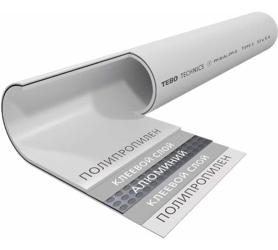 Изображение товара Труба TEBO PPR 40х6,7 мм SDR6 армированная в центре 4 м 030010705