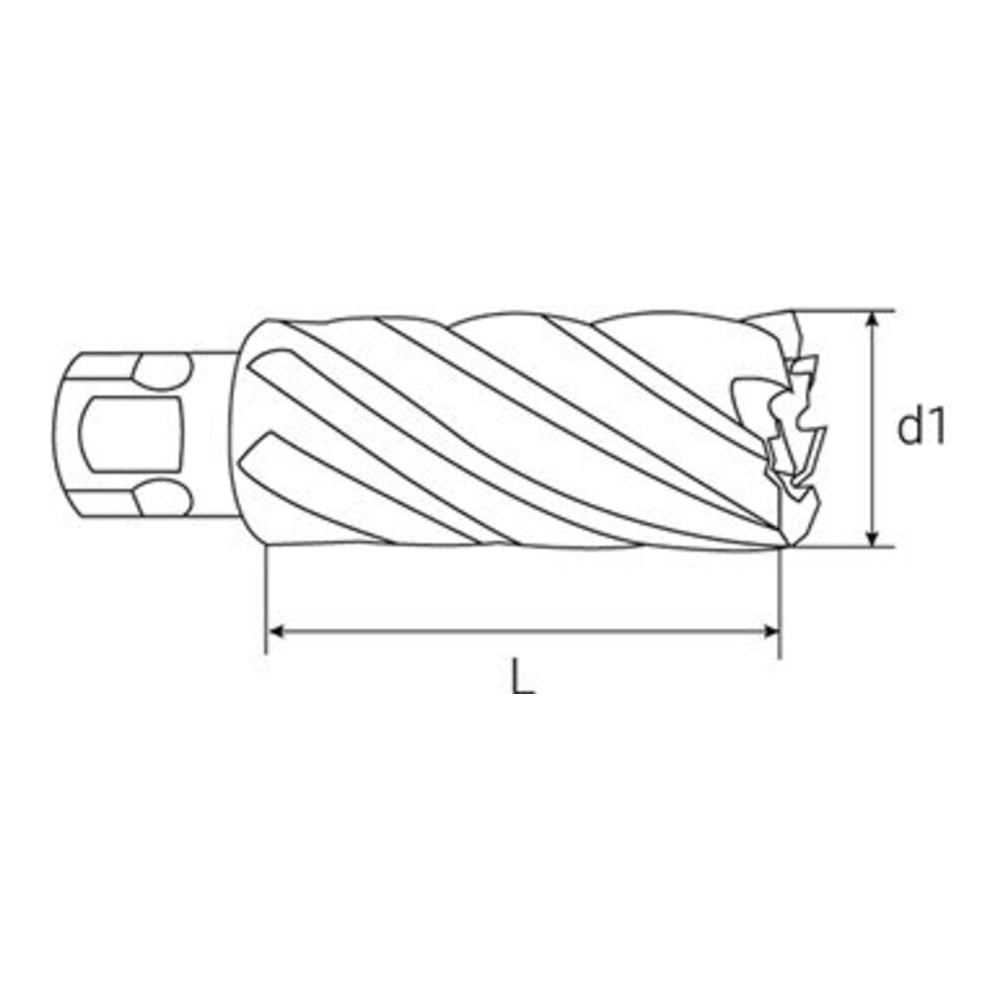 Изображение товара Сверло корончатое LENZ LZHM-023 23х55 мм Weldon 19 для дерева и металла