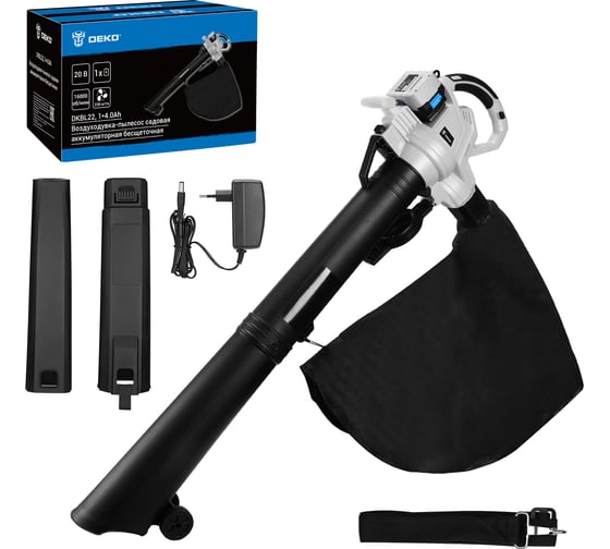 Изображение товара Воздуходувка - пылесос садовая аккумуляторная бесщеточная DEKO DKBL22, 20В, 1x4.0Ач 063-4522