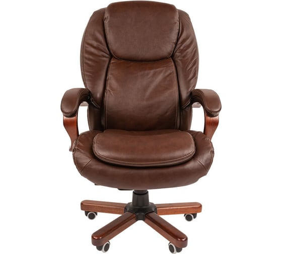 Изображение товара Офисное кресло CHAIRMAN 408 натуральная кожа/экокожа коричневая мультиблок 00-07163870