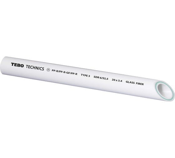 Изображение товара Труба TEBO PPR 50х8,3мм SDR6 армированная стекловолокном (4м) 030010406