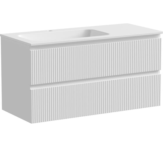 Изображение товара Тумба подвесная Sancos Snob T левая, 995x445x500 мм, c двумя ящиками оснащенными доводчиками, Bianco SNT100LW