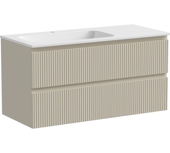 Изображение товара Тумба подвесная Sancos Snob T левая, 995x445x500 мм, c двумя ящиками оснащенными доводчиками, Beige Soft SNT100LCE