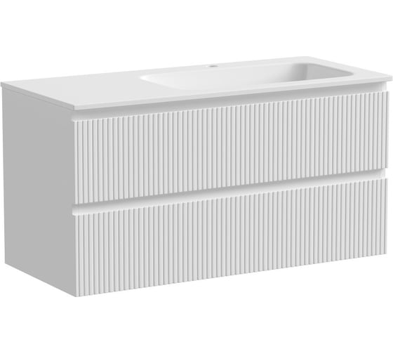 Изображение товара Тумба подвесная Sancos Snob T правая, 995x445x500 мм, c двумя ящиками оснащенными доводчиками, Bianco SNT100RW