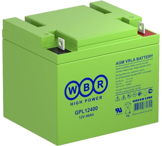Изображение товара Аккумулятор для ИБП WBR GPL12400 12В, 40 Ач УТ-00000235