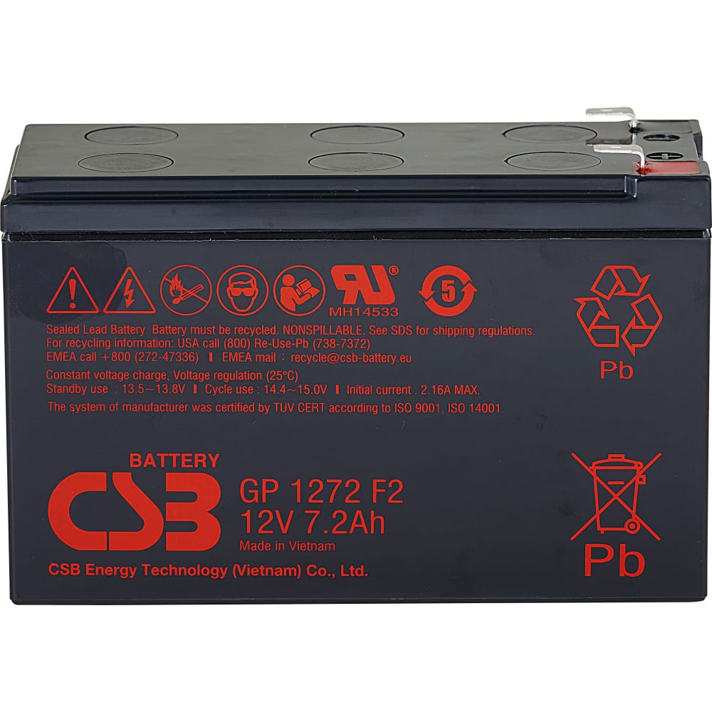 Аккумулятор gp1272 для ибп csb gp1272csb - фото 1