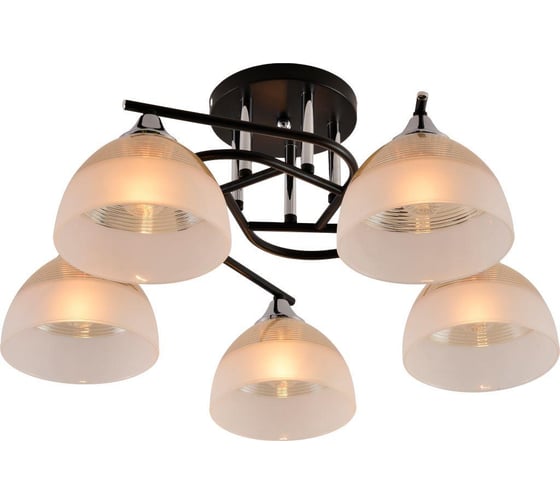 Изображение товара Люстра потолочная Schaffner Raton 3550-5, цвет черный. Освещение до 18 кв.м, мощность 300 Вт Raton 3550-5 BK+CR