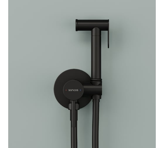 Изображение товара Гигиенический душ со смесителем Sancos Start цвет черный матовый SC1001MB