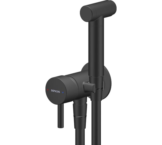 Изображение товара Гигиенический душ со смесителем Sancos Atom цвет черный матовый SC2001MB