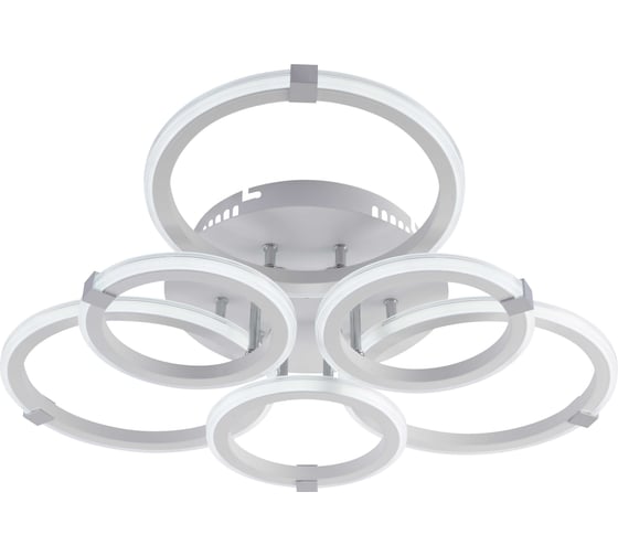 Изображение товара Люстра потолочная светодиодная Schaffner Rustico 3375-3+3, цвет белый/хром. Люстра с пультом управления, освещение до 15 кв.м, мощность 120 Вт Rustico 3375-3+3 WH+CR IR