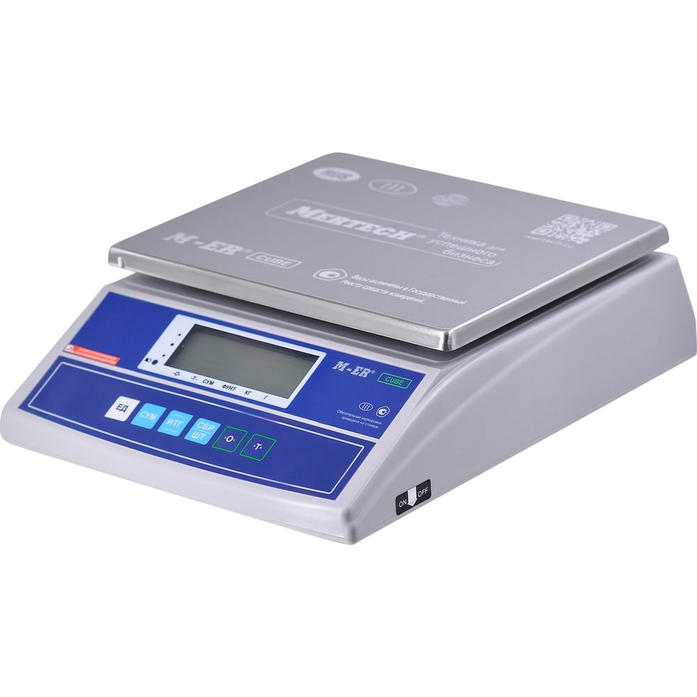 Изображение товара Профессиональные настольные весы MERTECH MERCURY M-ER 326AF 32 кг LCD двойной дисплей