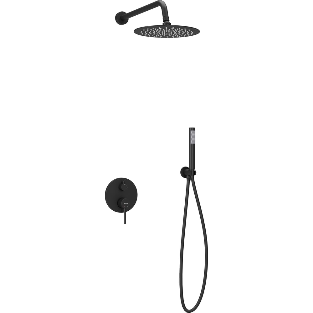 Изображение товара Душевой комплект Sancos Select встраиваемый для душа черный матовый SC3003MB