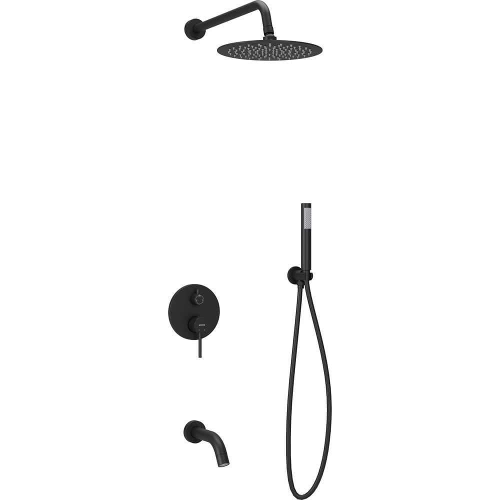 Изображение товара Душевой комплект Sancos Select встраиваемый черный матовый 250 мм