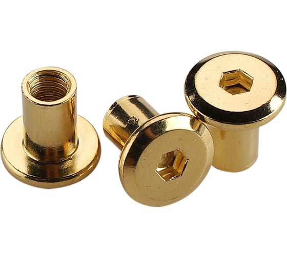 Изображение товара Мебельная латунированная гайка ЕВРОПАРТНЕР М6х15 16шт. 6 2426 4