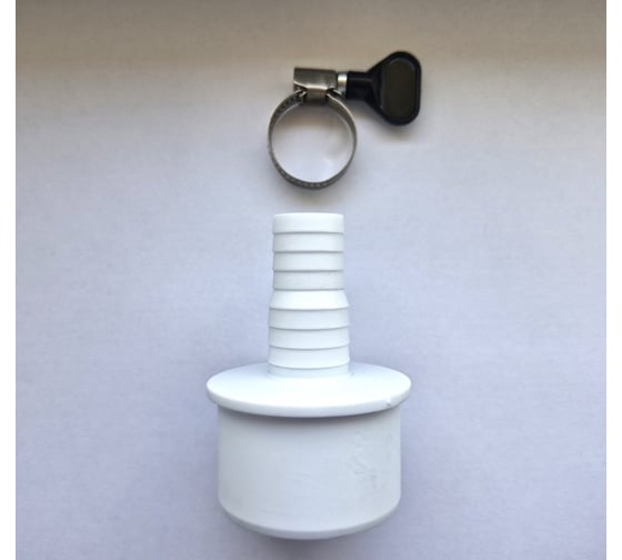 Изображение товара Переходник прямой VIVALDO d50мм для подключения сливного шланга, в комплекте хомут-бабочка ШГ111122