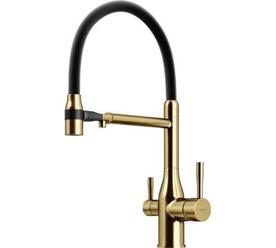 Изображение товара Смеситель для кухни Sancos Garda с возможностью подключения фильтра для воды, цвет брашированное золото SC4009BG