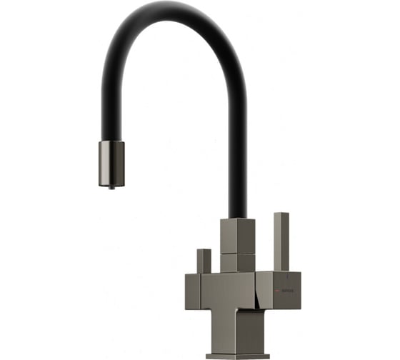 Изображение товара Смеситель для кухни Sancos Arno с возможностью подключения фильтра для воды, цвет вороненая сталь SC4005GG