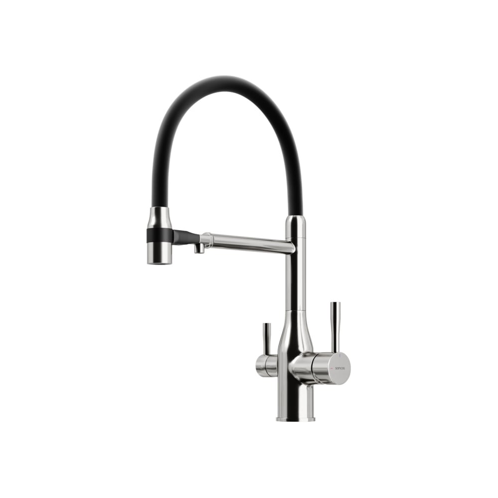 Изображение товара Смеситель для кухни Sancos Garda с возможностью подключения фильтра, брашированный никель