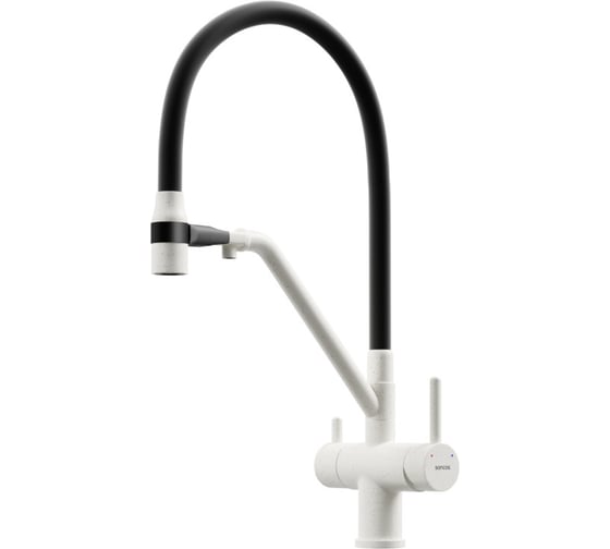 Изображение товара Смеситель для кухни Sancos Dora с возможностью подключения фильтра для воды, цвет белый гранит SC4003GR