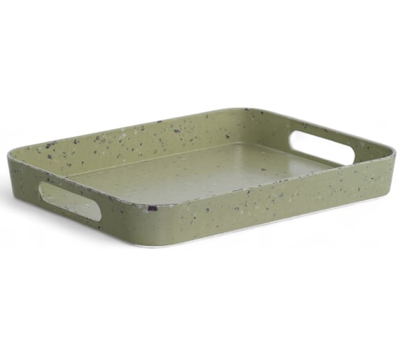 Изображение товара Поднос прямоугольный DOMENIK STONE зеленый, 33x26 см DMT505