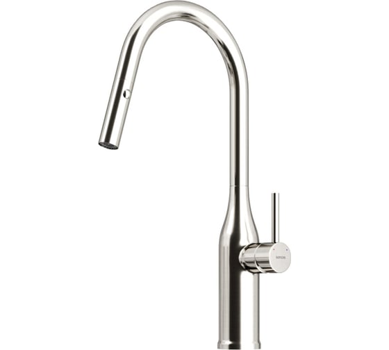 Изображение товара Смеситель для кухни Sancos Grand с вытяжным изливом, цвет нержавеющая сталь SC4002BNG