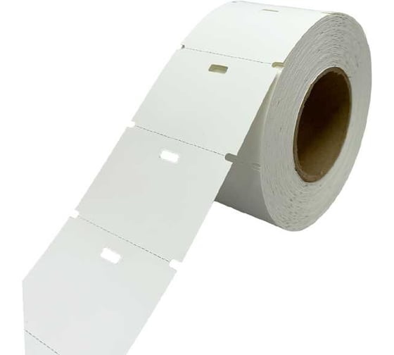 Изображение товара Бирка маркировочная Маркерпром TAG-T-80x60-102C-1-1, с 1 отверстием, 80x60 мм, в рулоне 1000 шт., втулка 76 мм. mpr01015