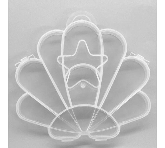 Изображение товара Контейнер-органайзер для мелочей Hobby&pro Ракушка, 9 отделений, 115x130x20 мм 7734681