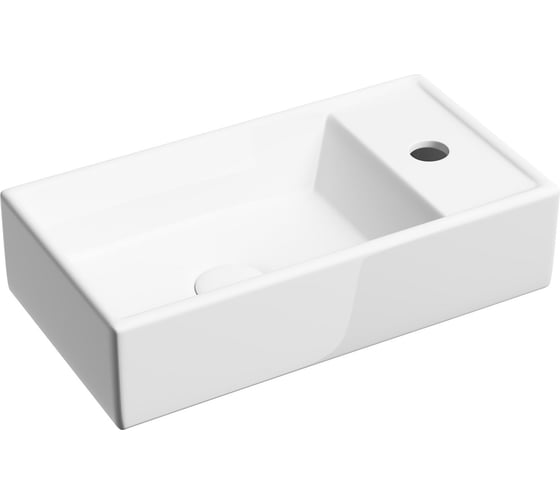 Изображение товара Умывальник подвесной прямоугольный Ceramicanova Element чаша слева, отверстие под смеситель справа, 407х217х100 мм CN6051L