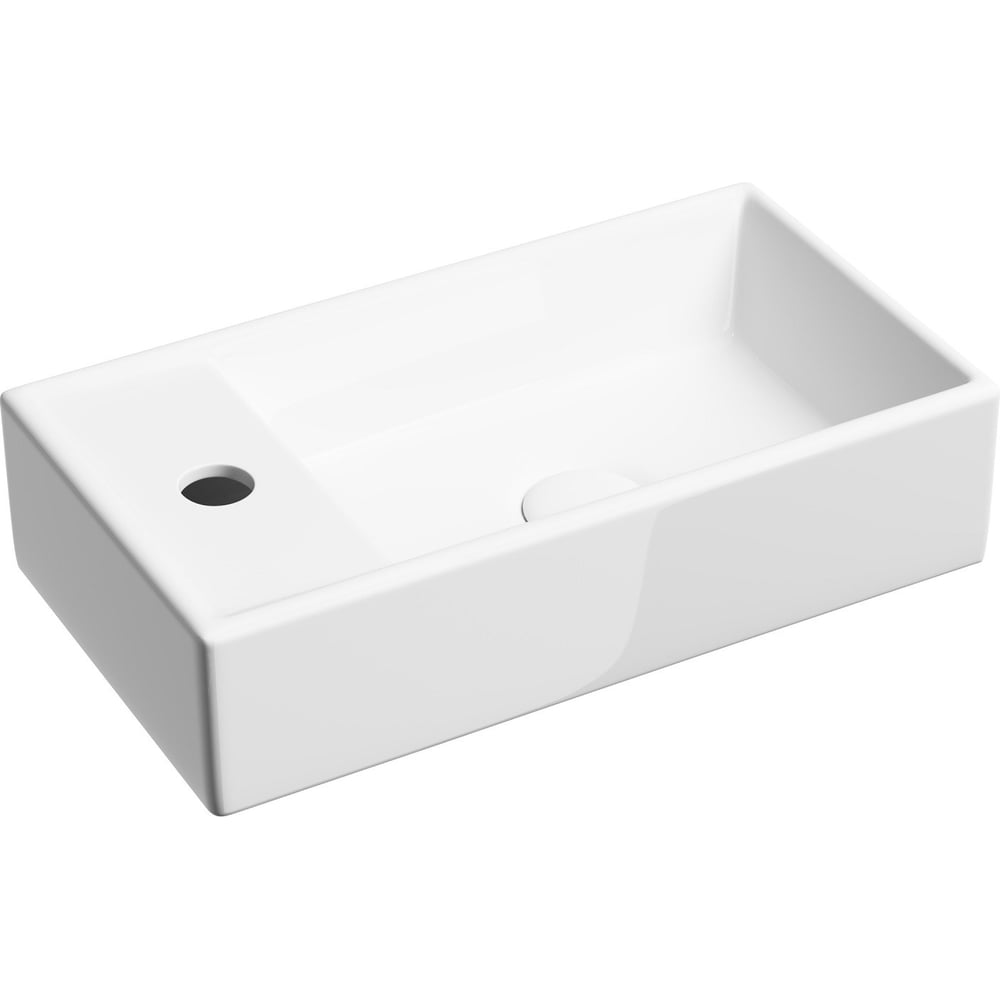 Изображение товара Подвесной умывальник Ceramicanova Element прямоугольный белый санфарфор 407х217 мм CN6051R